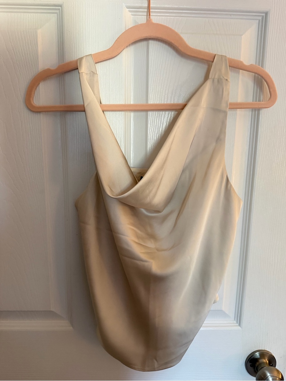 Abercrombie & Fitch Ivory Cowl Satin Top - Women